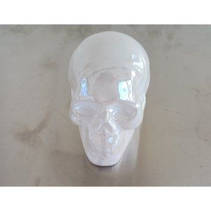 Iridescent White Ceramic Skull